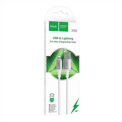 Кабель USB - Apple lightning Hoco X66  100см 2,4A  (white)