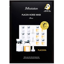 JMsolution Маска тканевая антивозрастная плацентарная - Placen horse mask, 30мл