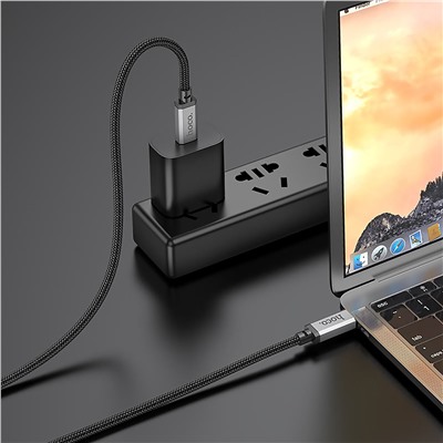 Кабель USB 4.0 Hoco US05 Thunderbolt 4 Pro (20Gbps) 100W 200см 5A  (black)