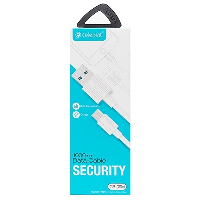 Кабель USB - micro USB Celebrat CB-09M  100см 1,5A  (white)