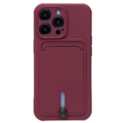 Чехол-накладка - SC304 с картхолдером для "Apple iPhone 13 Pro" (bordo) (208489)