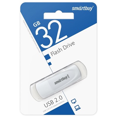 Флэш накопитель USB 32 Гб Smart Buy Scout (white)