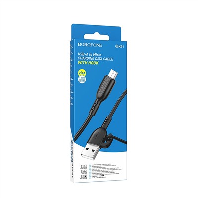 Кабель USB - micro USB Borofone BX91  100см 2,4A  (black)