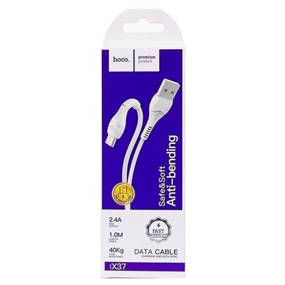 Кабель USB - micro USB Hoco X37 Cool power (повр. уп)  100см 2,4A  (white)