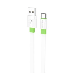 Кабель USB - Type-C Borofone BX89  100см 3A  (white/green)