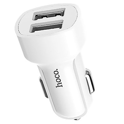 Адаптер Автомобильный с кабелем Hoco Z2A 2USB/5V/2.4A +micro USB (white)