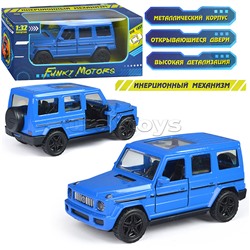 Синяя инерционная машинка Внедорожник люкс die-cast, 1:32, открывающиеся двери