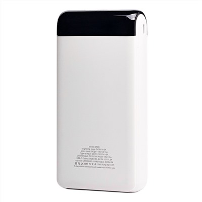 Внешний аккумулятор SKYDOLPHIN SP29 20000mAh Micro/Type-C/USB*2 (white)