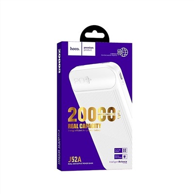 Внешний аккумулятор Hoco J52A 20 000mAh Micro/USB*2 (white)