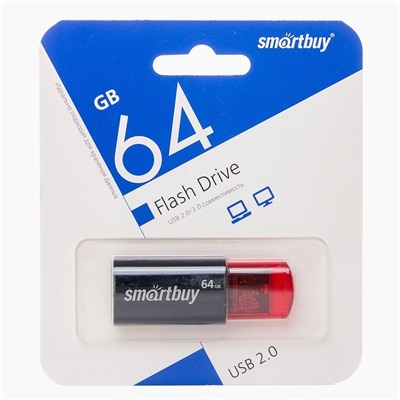 Флэш накопитель USB 64 Гб Smart Buy Click (black)