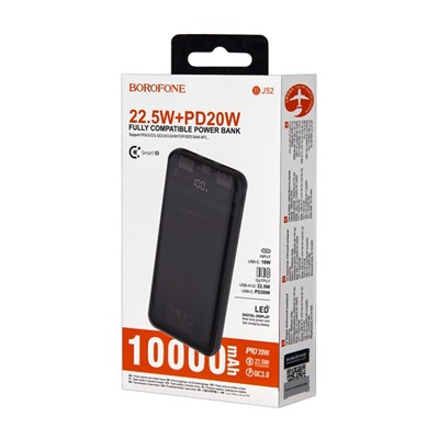 Внешний аккумулятор Borofone BJ52 Power 10000mAh Type-C/USB*2/Type-C (black)