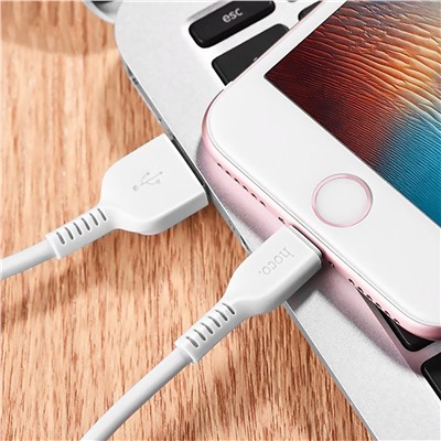 Кабель USB - Apple lightning Hoco X20 Starlight Glare  100см 2,4A  (white)