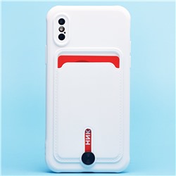 Чехол-накладка - SC304 с картхолдером для "Apple iPhone X/iPhone XS" (white) (218016)