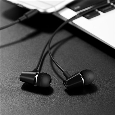 Проводные наушники с микрофоном внутриканальные Hoco M34 Honor music universal Jack 3,5  (black)