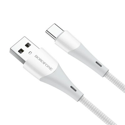 Кабель USB - Type-C Borofone BX60  100см 3A  (white)