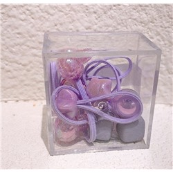 Набор резинок для волос "Pearl heart", purple