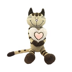 Мягкая игрушка "Кот полосатик с сердцем"