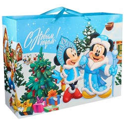 Пакет ламинат горизонтальный, "С Новым годом!", 61х46х20 см, Микки Маус и его друзья