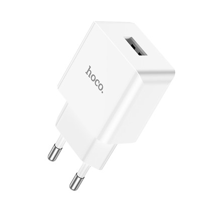 Адаптер Сетевой с кабелем Hoco C106A Leisure USB 2,1A/10W (USB/Lightning) (white)