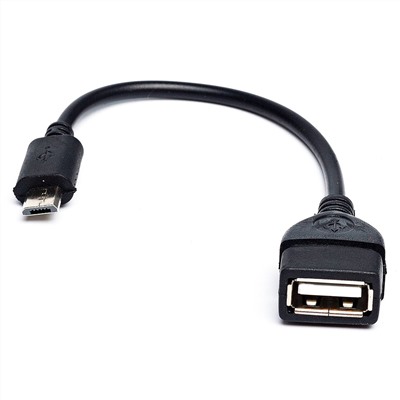 Кабель OTG - micro USB RockBox  10см 1A  (black)