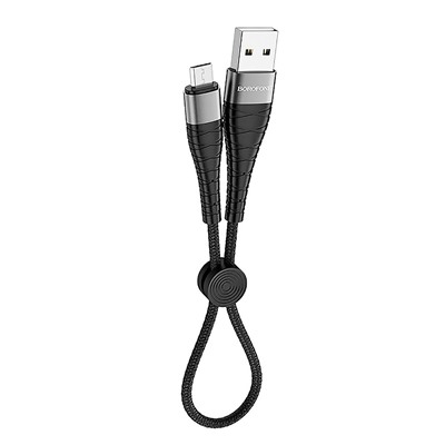 Кабель USB - micro USB Borofone BX32 Munificent (повр. уп)  25см 2,4A  (black)