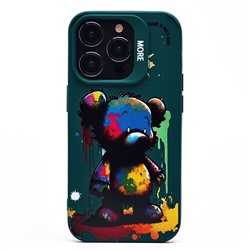 Чехол-накладка - SC335 для "Apple iPhone 14 Pro"  (медведь) (dark green) (227049)
