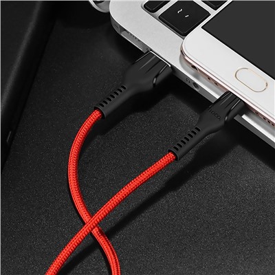 Кабель USB - micro USB Hoco U31 (повр. уп)  120см 2,4A  (red)