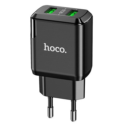 Адаптер Сетевой Hoco N6 Charmer QC3.0 (повр. уп.) 2USB 3A/18W (black)