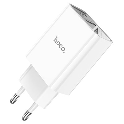 Адаптер Сетевой Hoco C100A PD QC3.0 USB/Type-C 20W (white)