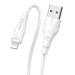 Кабель USB - Apple lightning Borofone BX18  200см 2,4A  (white)