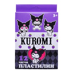 Пластилин 12 цветов "Kuromi" 240 гр, стека пластиковая, картонная упаковка с европодвесом