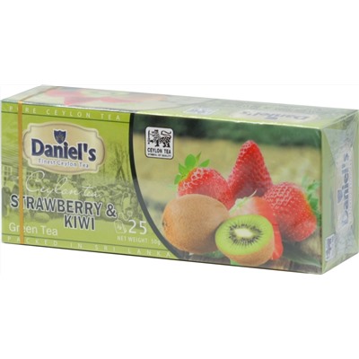 Daniel's. Strawberry & Kiwi Green Tea 50 гр. карт.пачка, 25 пак.