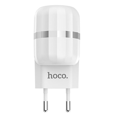 Адаптер Сетевой с кабелем Hoco C41A (повр. уп.) 2USB 2,4A/10W (USB/Micro USB) (white)
