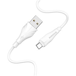 Кабель USB - micro USB Borofone BX18 (повр. уп)  300см 2,4A  (white)