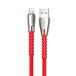 Кабель USB - Apple lightning Hoco U58 Core (повр. уп)  120см 2,4A  (red)