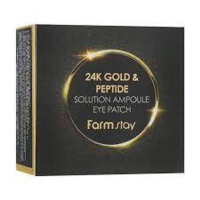 FarmStay Патчи гидрогелевые с 24-х каратным золотом и пептидами - 24K gold & peptide solution, 60шт