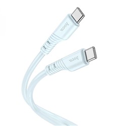 Кабель Type-C - Type-C Hoco X97 Crystal PD 60W 100см 3A  (light blue)