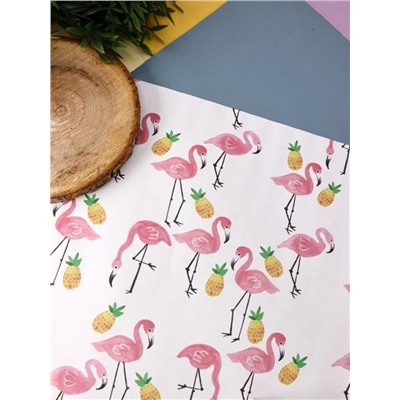Упаковочная бумага «Flock of flamingos», pink (50*70 см)