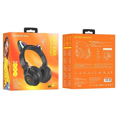 Bluetooth-наушники полноразмерные Borofone BO18 cat ear (black)