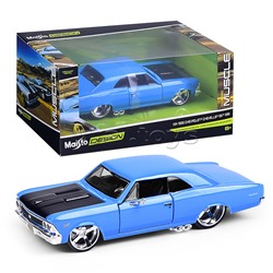 Машинка die-cast 1966 Chevelle SS 396, 1:24, синяя, открывающиеся двери