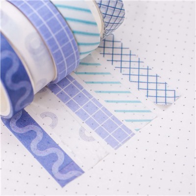 Набор декоративного скотча "Patterns", blue series, mix