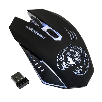 Мышь оптическая беспроводная Nakatomi Gaming mouse MROG-15UR RF, игровая