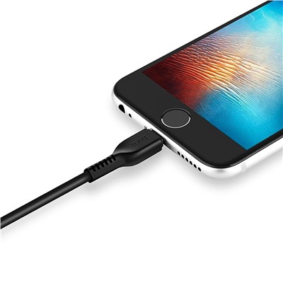 Кабель USB - Apple lightning Hoco X20 Snowy Spirit (повр. уп)  200см 2,4A  (black)