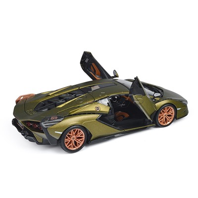 Машинка die-cast Lamborghini Sian FKP 37, 1:24, зеленая, открывающиеся двери