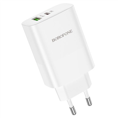 Адаптер Сетевой с кабелем Borofone BN10 PD USB/Type-C 65W (Type-C/Type-C) (white)