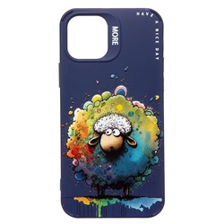 Чехол-накладка - SC335 для "Apple iPhone 12/iPhone 12 Pro"  (овечка) (dark blue) (227080)