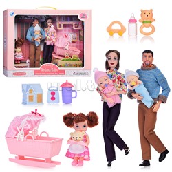 Набор кукол "Счастливая семья" с аксессуарами, в коробке