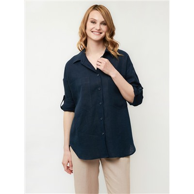 Блуза-рубашка, 100% лён, FABRETTI ZJ35-110