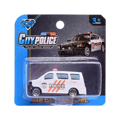 Машина "Городская полиция" металл., на листе
