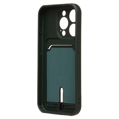 Чехол-накладка - SC304 с картхолдером для "Apple iPhone 15 Pro" (dark green) (228132)